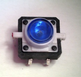 Schakelaar 12 x 12mm met Blauwe LED